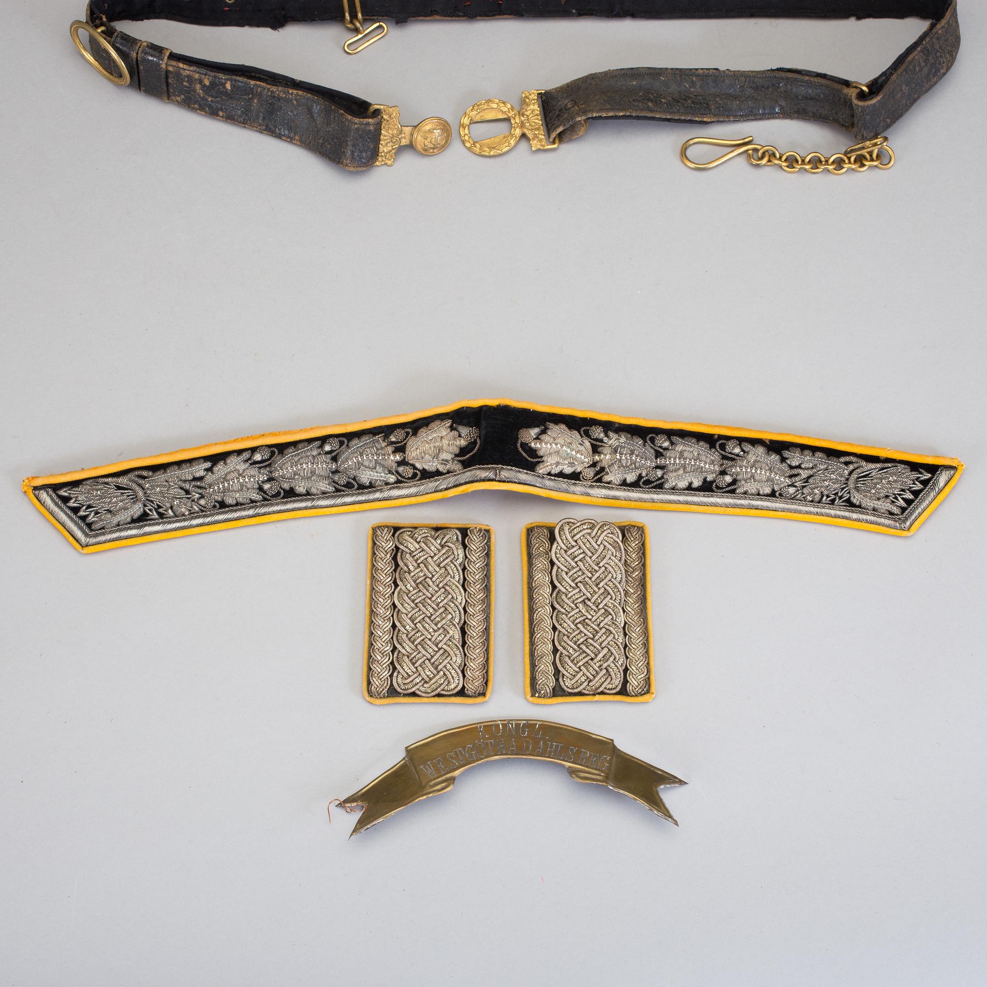 PARTI MILITARIA, 6 delar, Sverige, 1800-tal.