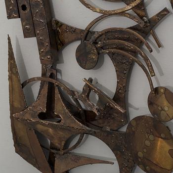 HENRIK HORST, väggskulptur, metall, signerad, 1960-70-tal. Danmark.