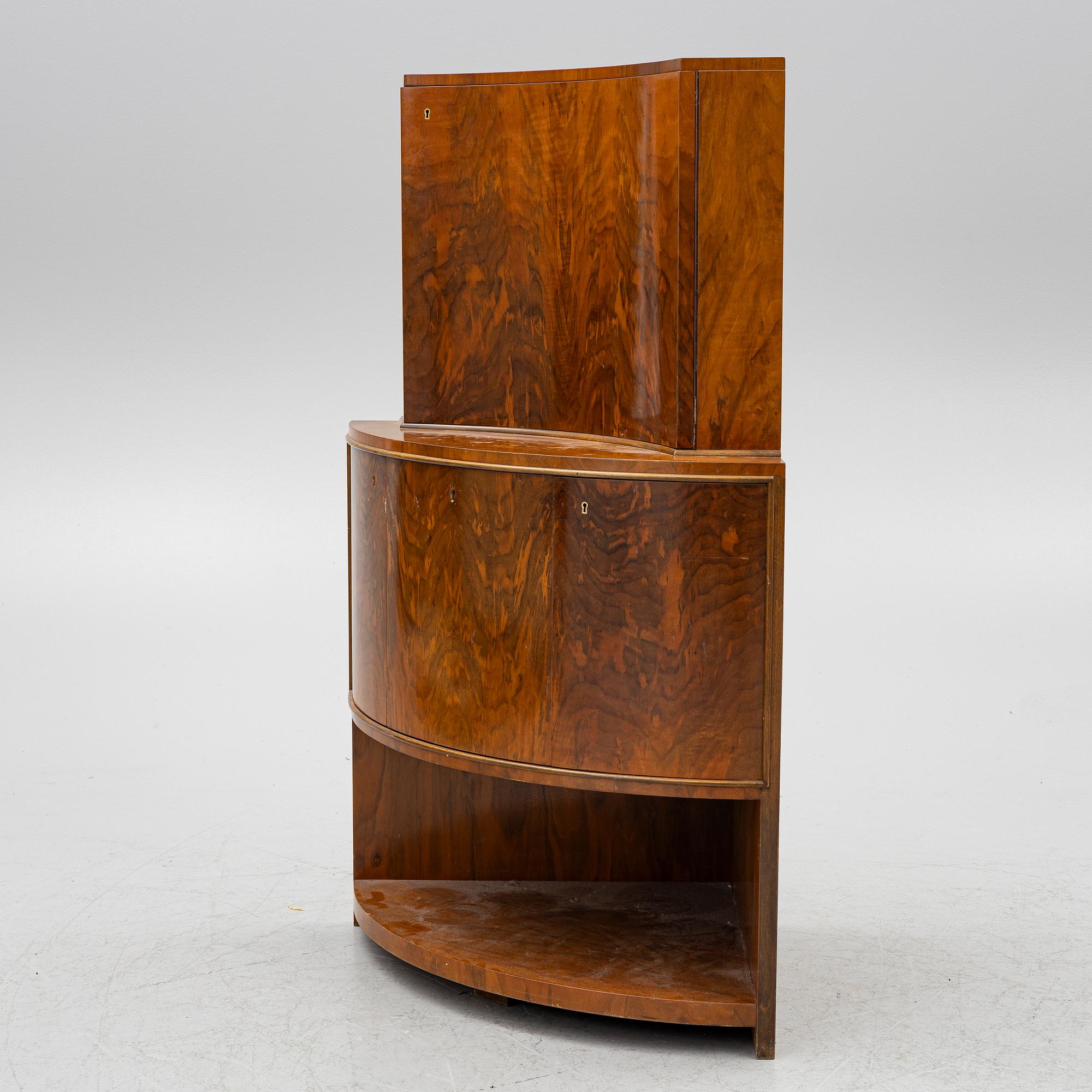 Elias Barup, barskåp, funkis, Reiners Möbelfabrik, Mjölby, 1930/40-tal.