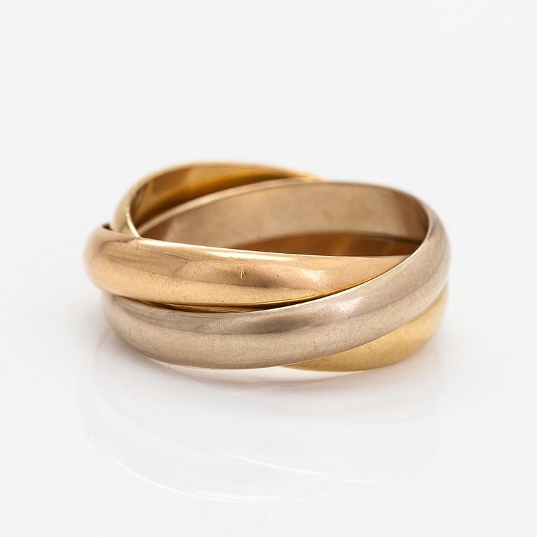 Cartier, an 18K 'Trinity' ring in three colours.