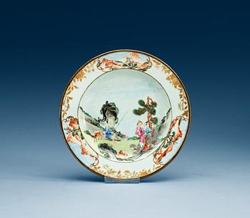 TALLRIK, kompaniporslin. Qing dynastin, Qianlong (1736-95).