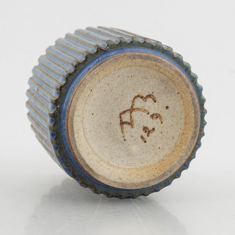 Arne Bang, a stoneware jar with sterling silver cover, Denmark, mid-20th century.