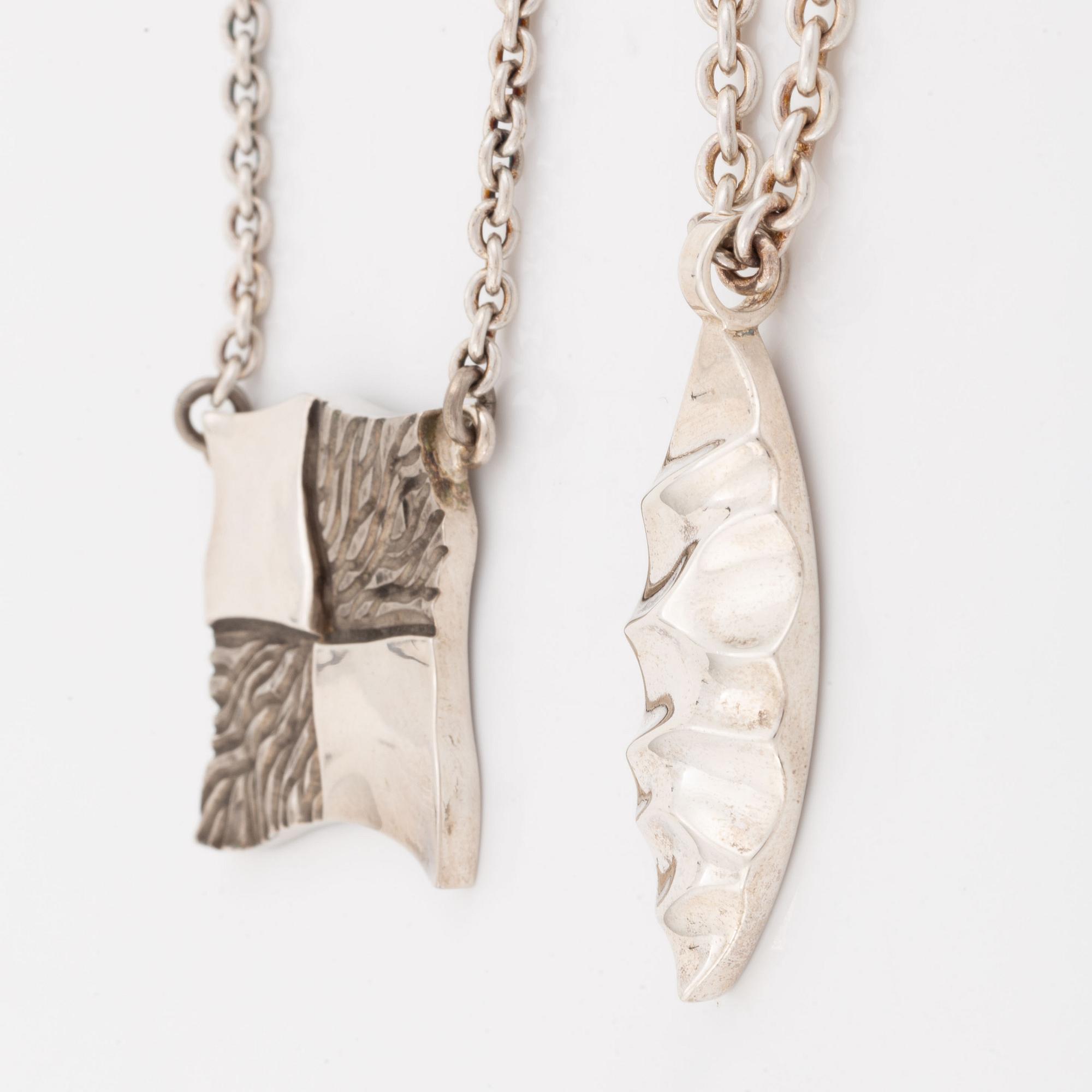 Rolf Karlsson two silver necklaces.