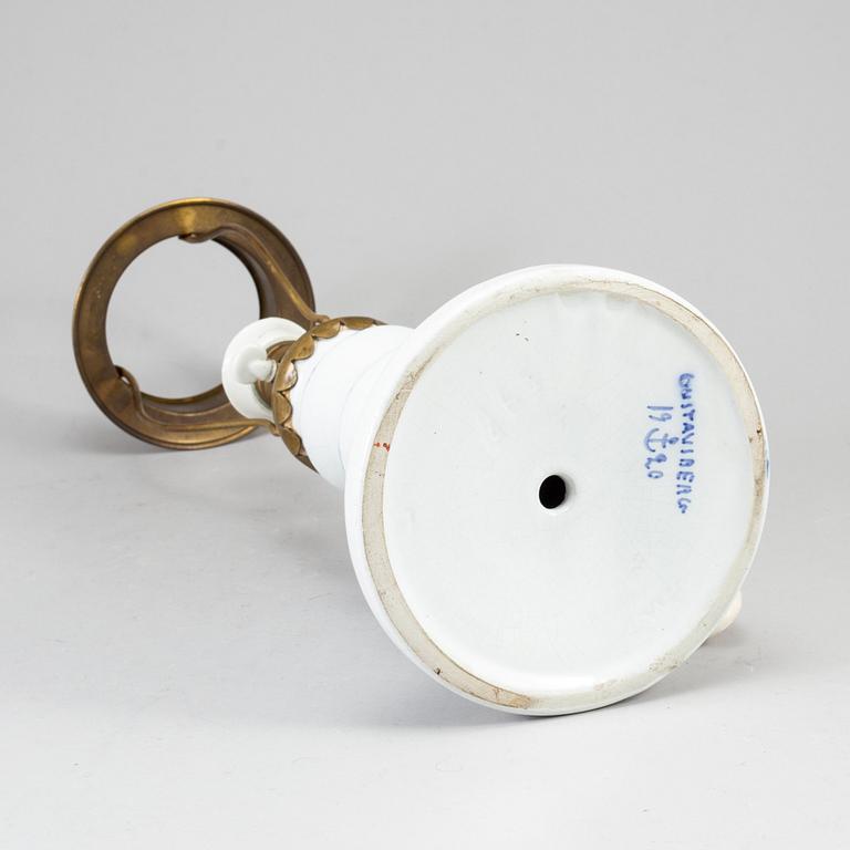 WILHELM KÅGE, a creamware table lamp, Gustavsberg, Sweden, dated 1920.