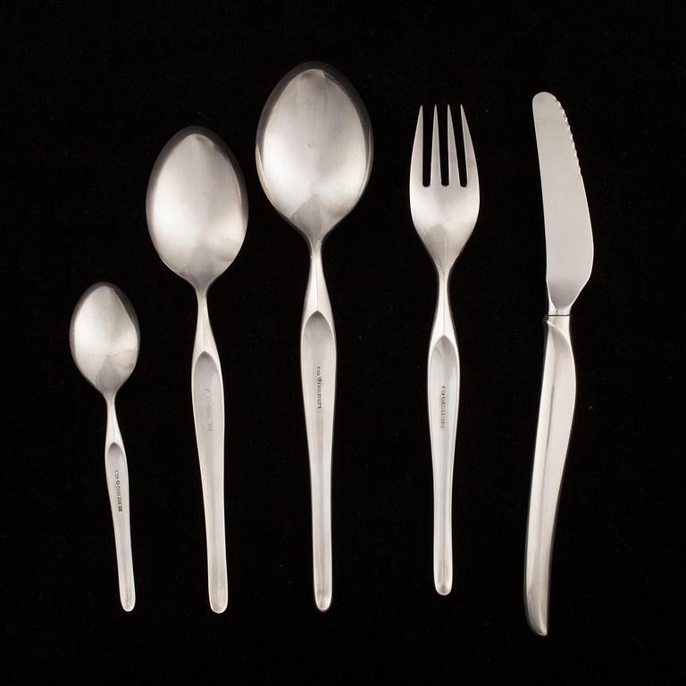 TAPIO WIRKKALA, BESTICKUPPSÄTTNING "Hopeasiipi", 30 delar, silver, Kultakeskus Tavastehus, 1957.