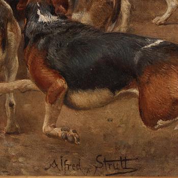 Alfred William Strutt, "The Fox Hunt - the punishment" and "The Fox Hunt - the theft".