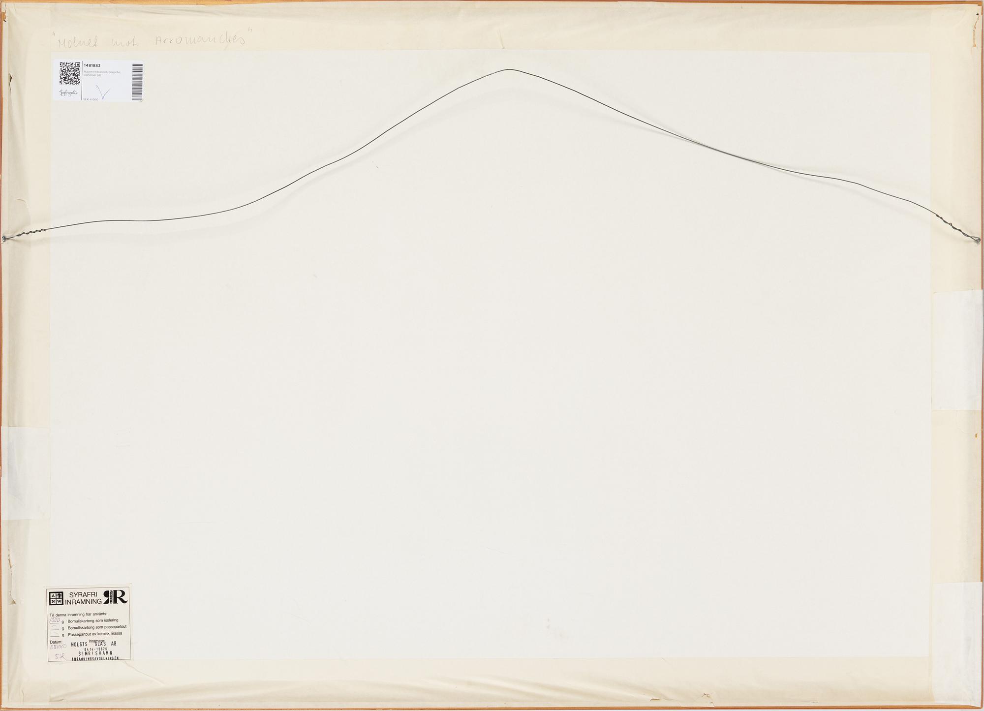 Ruben Heleander, gouache, signed.