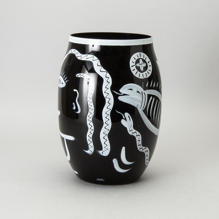 ULRICA HYDMAN-VALLIEN, a signed Kosta Boda glass vase.