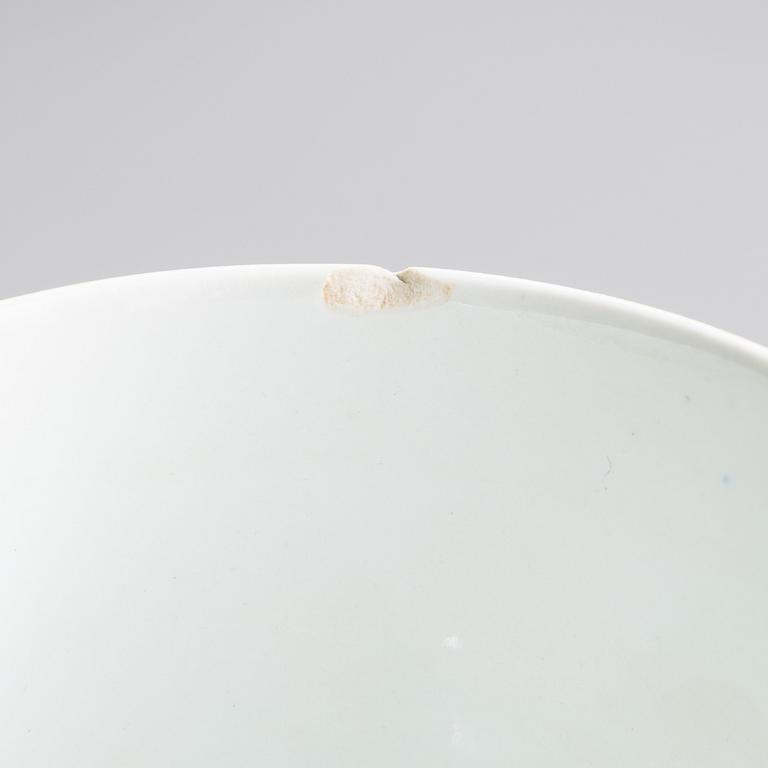 A porcelain cup, plate and soup bowl. Arabia, Finland, mid 20th century.