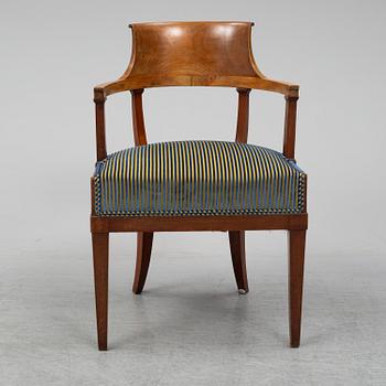 A desk armchair, Swedish Empire 1820-40's.