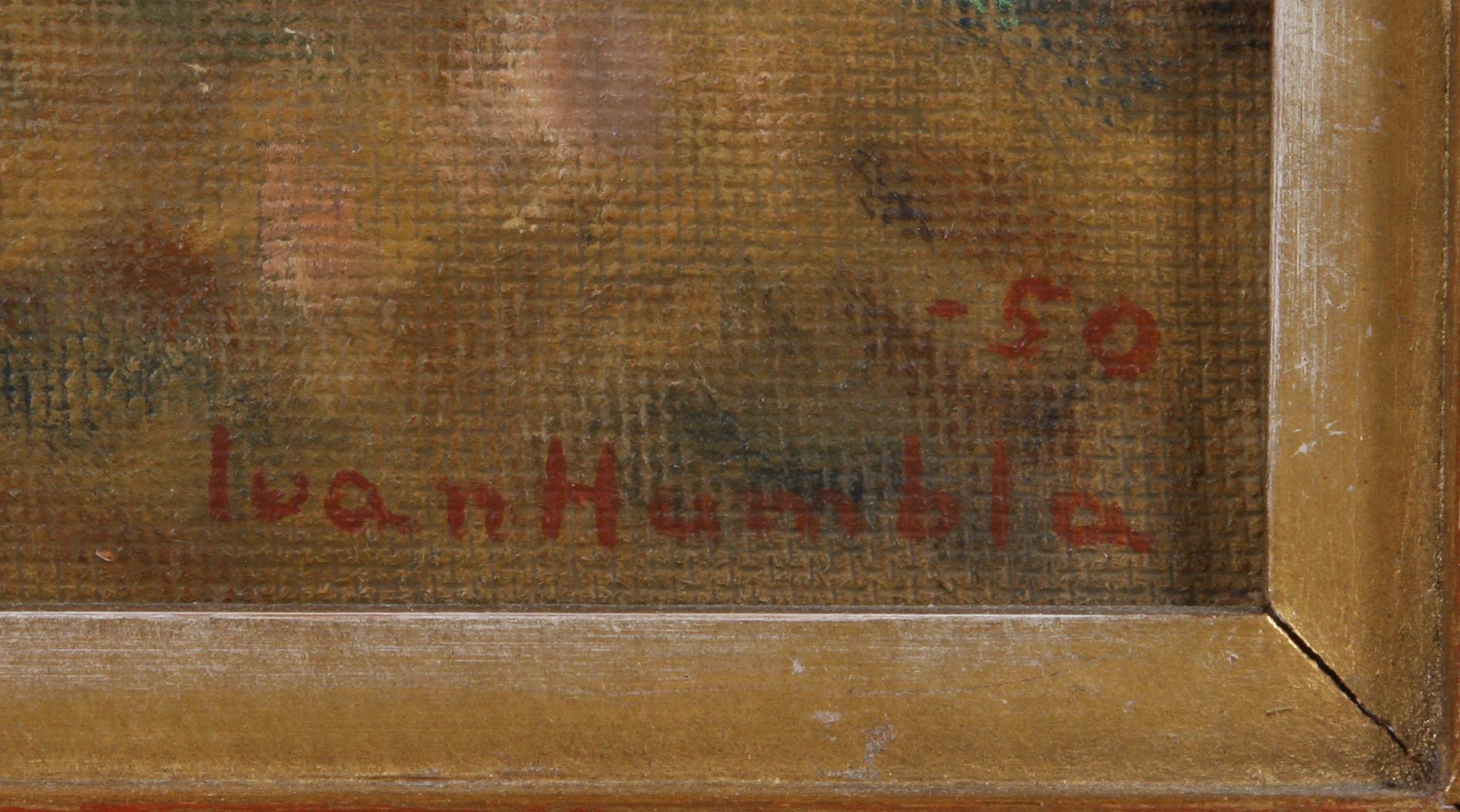 IVAN HUMBLA, olja på pannå, sign.