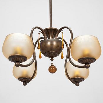 A 1930s pendant ceiling light, model 319/4, Taidetakomo Hakkarainen, Finland.