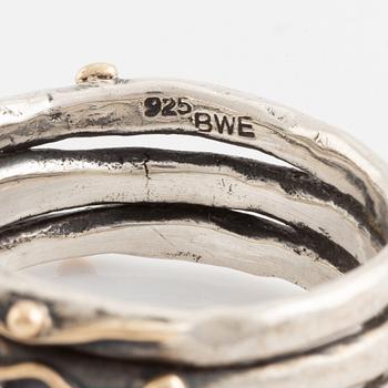 By Birdie, silver and rose cut diamond ring.