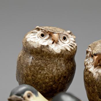 FIGURINER och FIGURGRUPP, 6 st, stengods, Gunnar Hansson, Lomma, 1900-talets andra hälft.