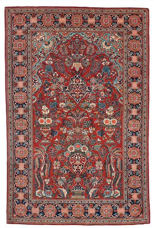 SEMI-ANTIQUE KASHAN. 203 x 136 cm.