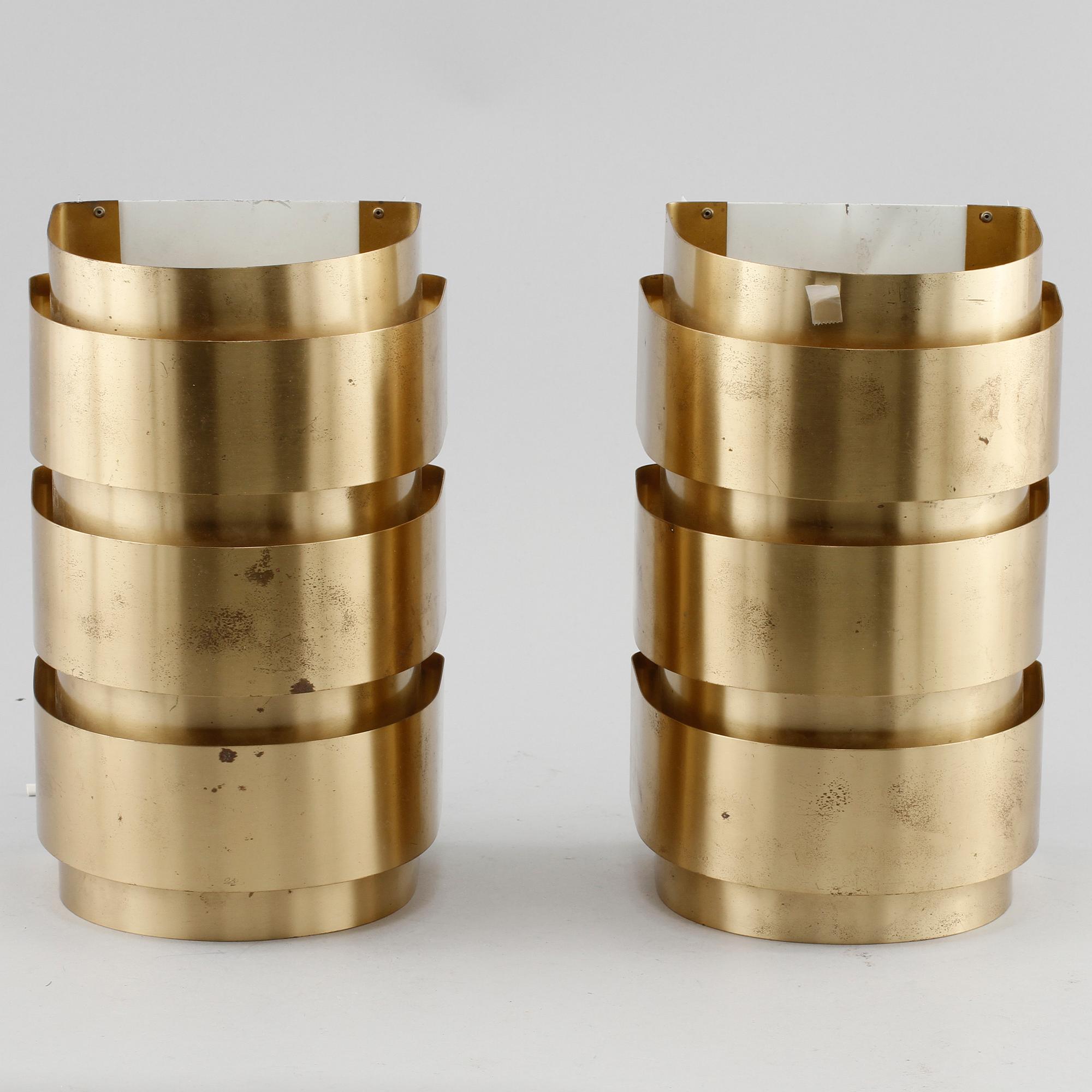 VÄGGLAMPOR, ett par, Hans-Agne Jacobsson, Markaryd, 1900-talets andra hälft.