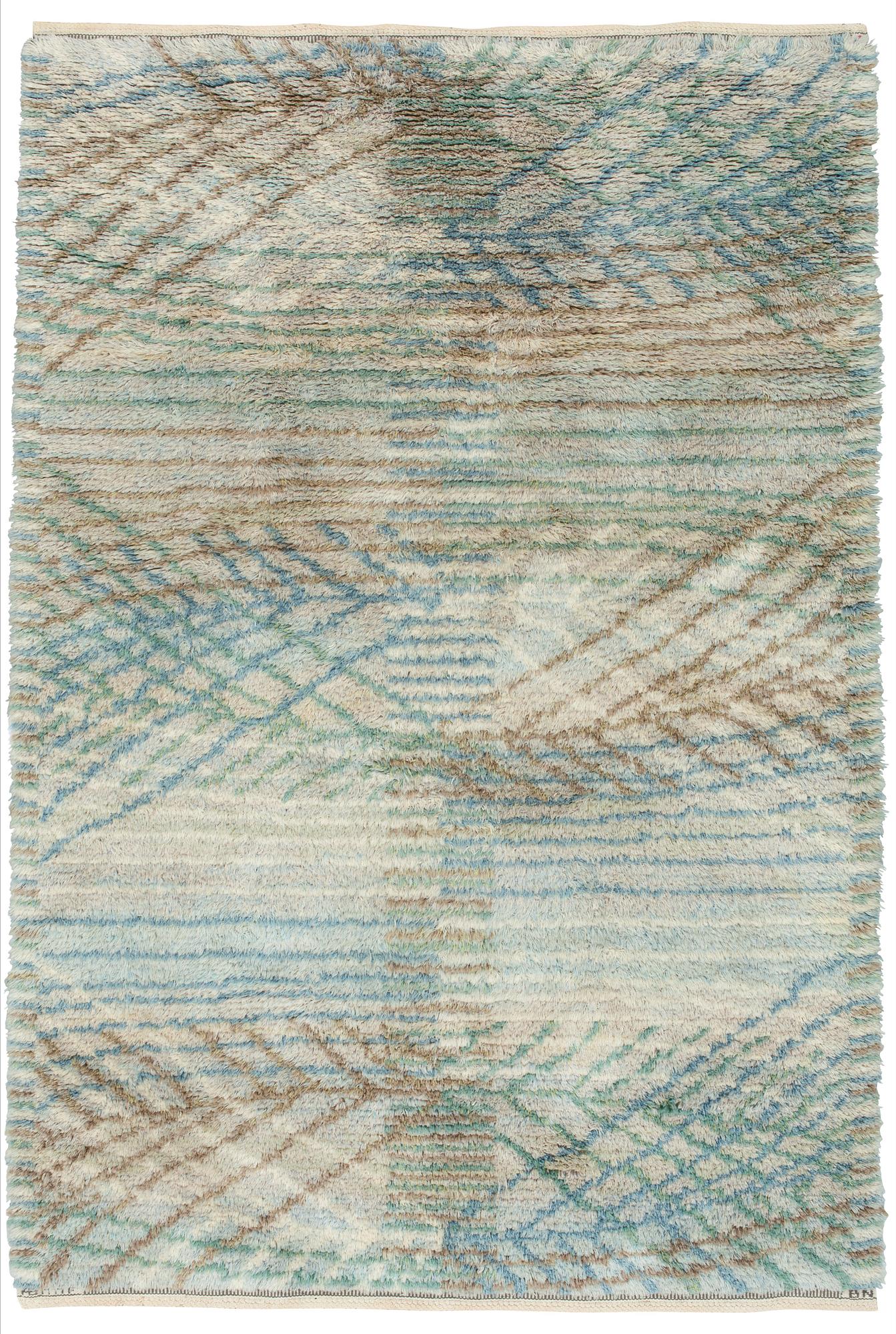 Barbro Nilsson, MATTA. "Marina". Rya. 227 x 152 cm. Signerad AB MMF BN.