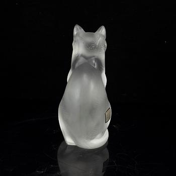 RENE LALIQUE, figurin i form av katt, signerad Lalique France, gjutet glas 1900-talets senare del.