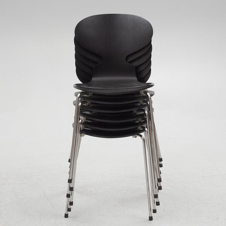 Arne Jacobsen, stolar, 6 st, "Myran", Fritz Hansen, Danmark, 2013.