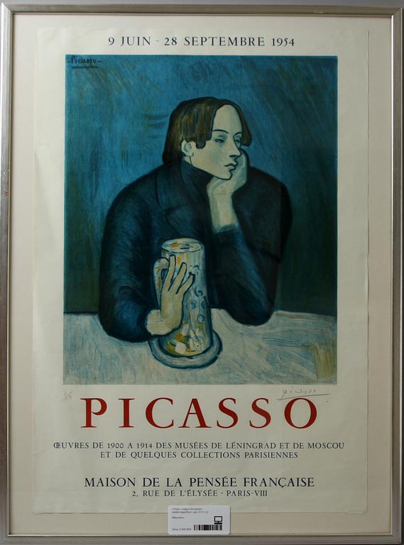 PABLO PICASSO, utställningsaffisch, sign, 4/13.