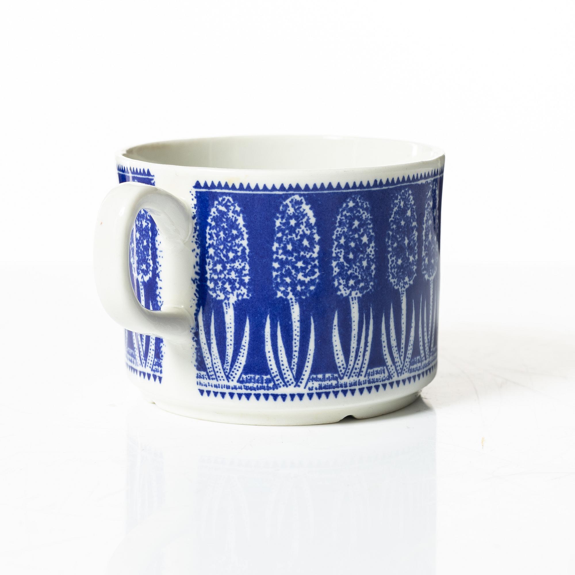 Arthur Percy, kaffeservisdelar, 17 st, "Blå Hyacint", Gefle.