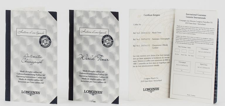 LONGINES, Set of 3 Watches, Limited edition No. 920/1000, 1997.