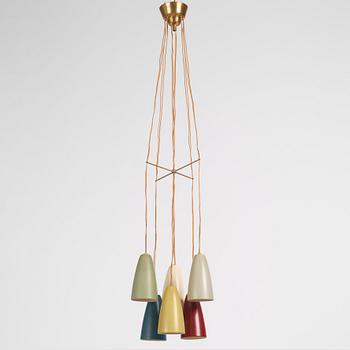 Hans Bergström, taklampa, modell "154/6", ateljé Lyktan, Åhus 1950-tal.