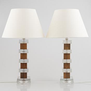 Table lamps, a pair, 1960s/70s.