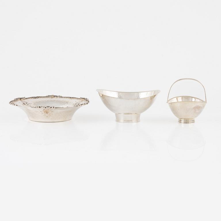 Three silver bowls, including Eric Löfman for MGAB, Uppsala, Sweden, 1970-76.