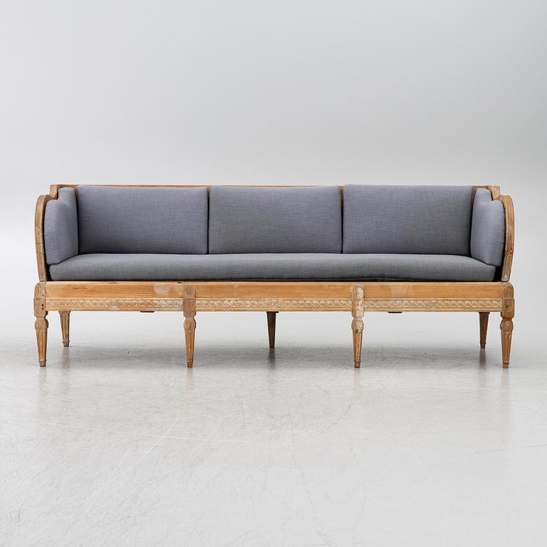 A Gustavian sofa, late 18th Century.