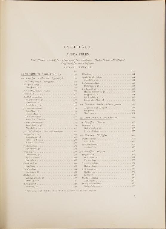 BOOKS: Svenska Fåglar, von Wright, 1924, three volumes.