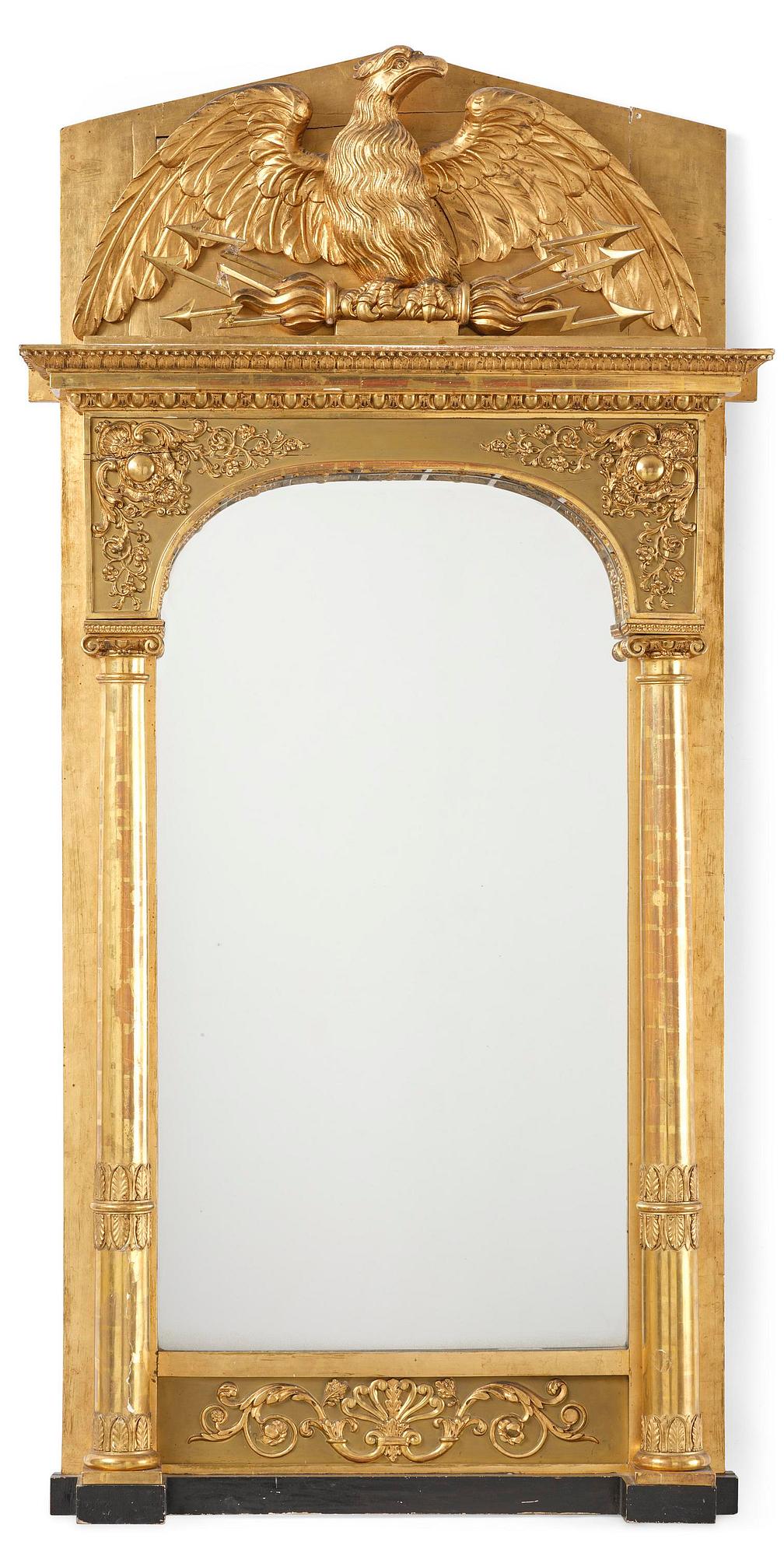 Spegel, av Petter Gustaf Bylander (spegelfabrikör i Göteborg 1811-58), Empire.