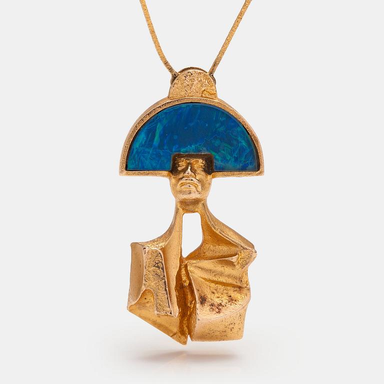 Björn Weckström, A 14K gold necklace "Balak" with an opal triplette. Lapponia 1977.