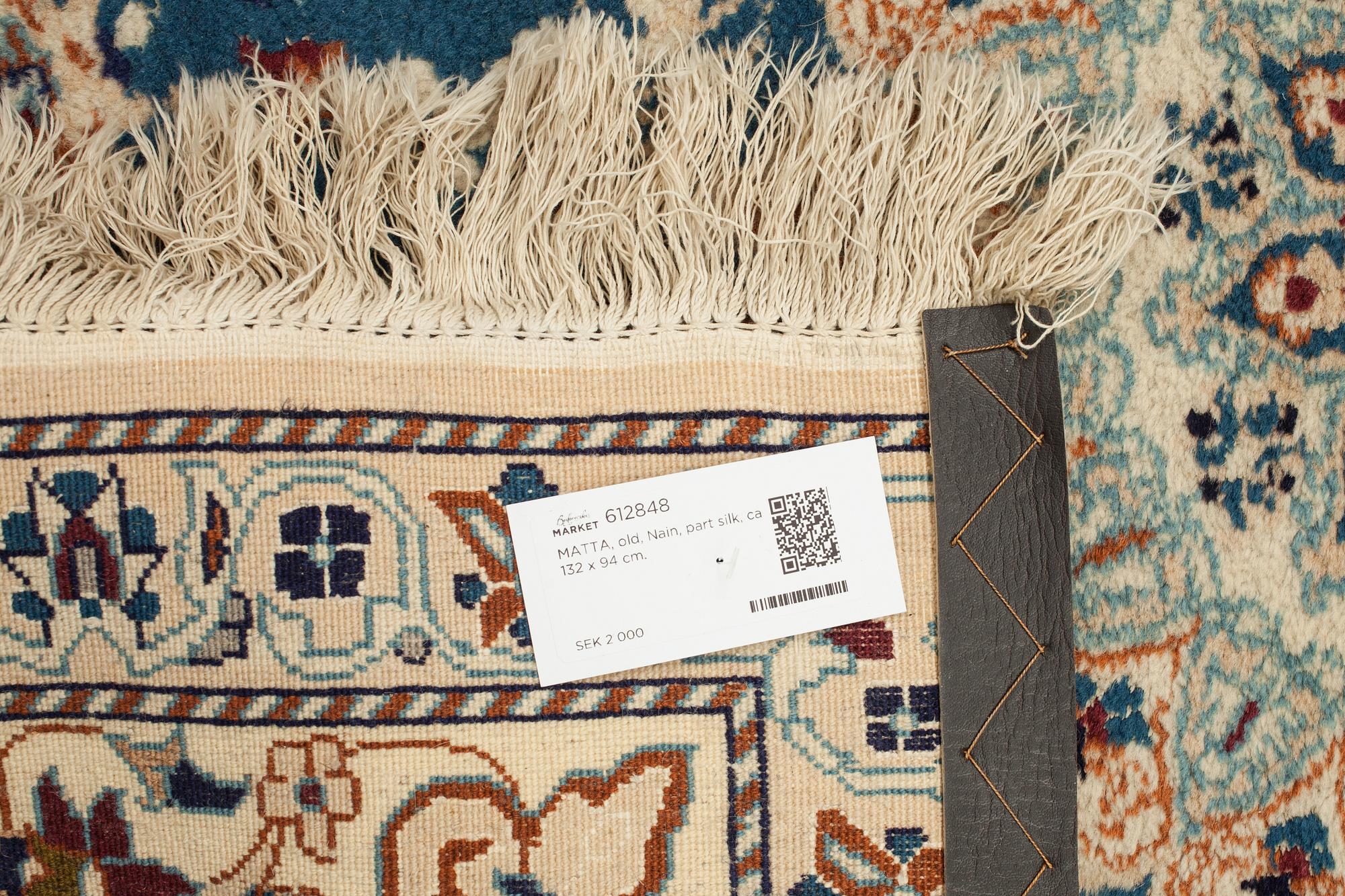 MATTA, old, Nain, part silk, ca 132 x 94 cm.