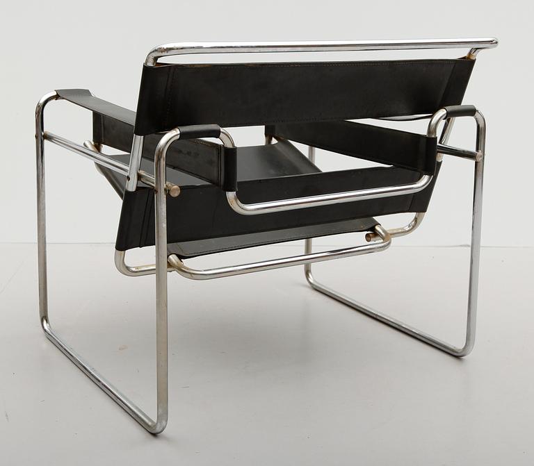 FÅTÖLJ, efter Marcel Breuer, "Wassily", 1900-talets andra hälft.