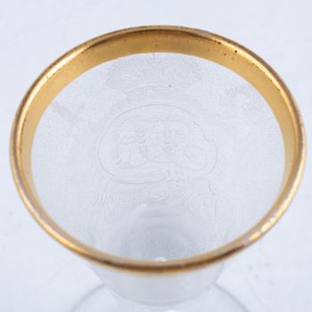 A presumably German engraved and gilt rococo glass, mid 18th century.