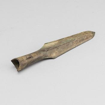 A possibly Chinese Han-style bronze spear-head, 19th century or older.