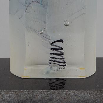 BERTIL VALLIEN, a unique Swedish artglass sculpture "Powerfigure", Kosta Boda,