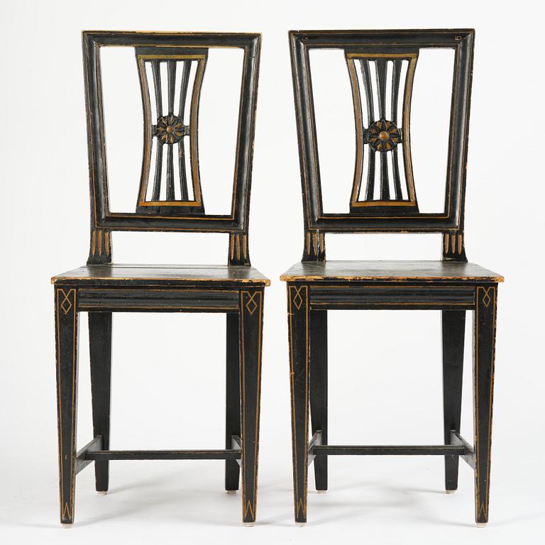 Stolar, ett par, Sverige, omkring år 1800, Sengustavianska.