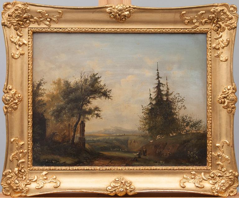 OKÄND KONSTNÄR, olja på duk, osignerad, 1800-tal.