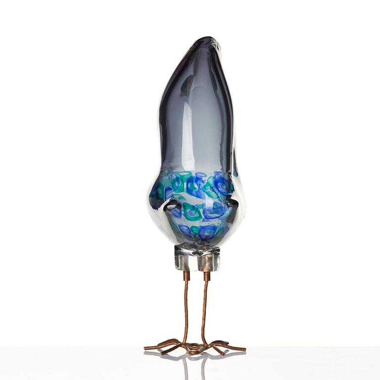 Alessandro Pianon, skulptur, "Pulcino", fågel, glas, Vetreria Vistosi, Italien, 1960-tal.