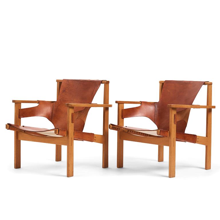 Carl-Axel Acking, a pair of "Trienna" easy chairs, Nordiska Kompaniet 1950-60s.