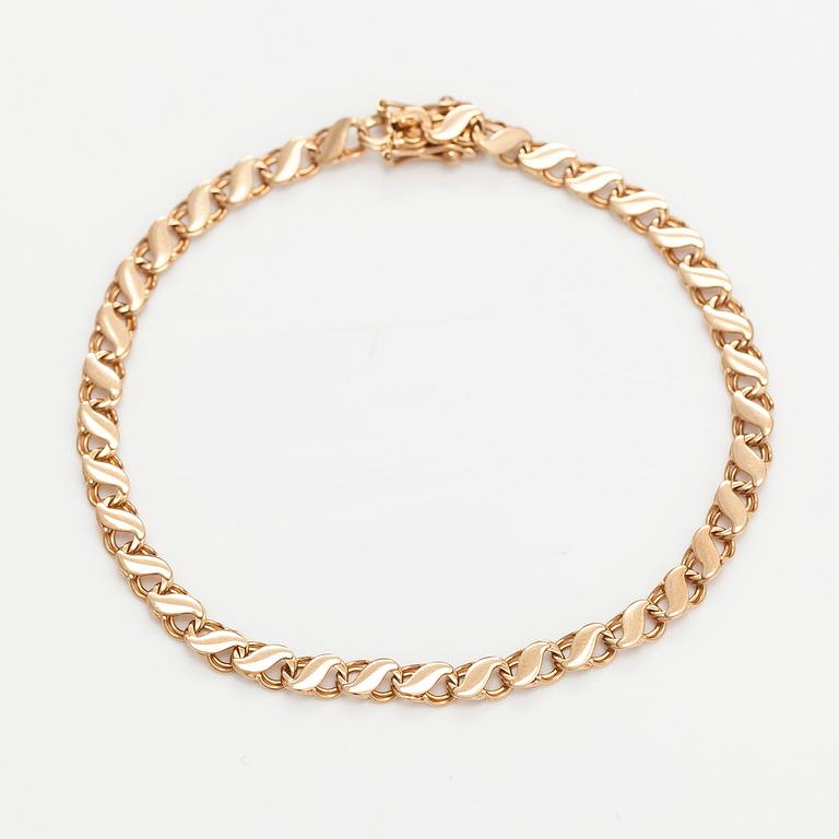 Halsband och armband, 14K guld. Finland 1979.
