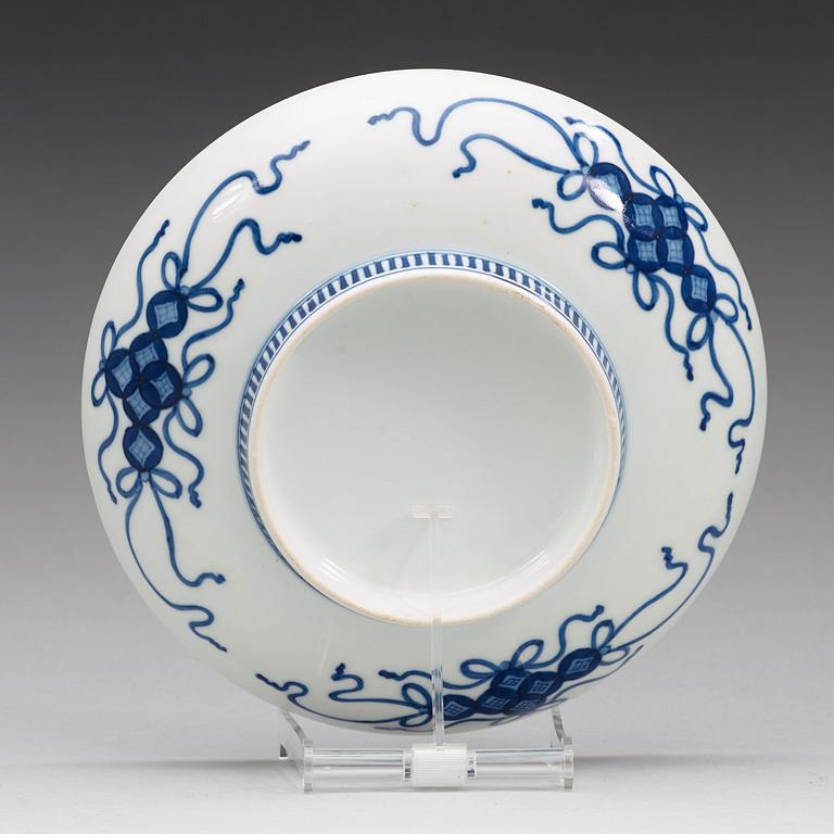 A blue and white Nabeshima dish, Japan, early 20th Century.