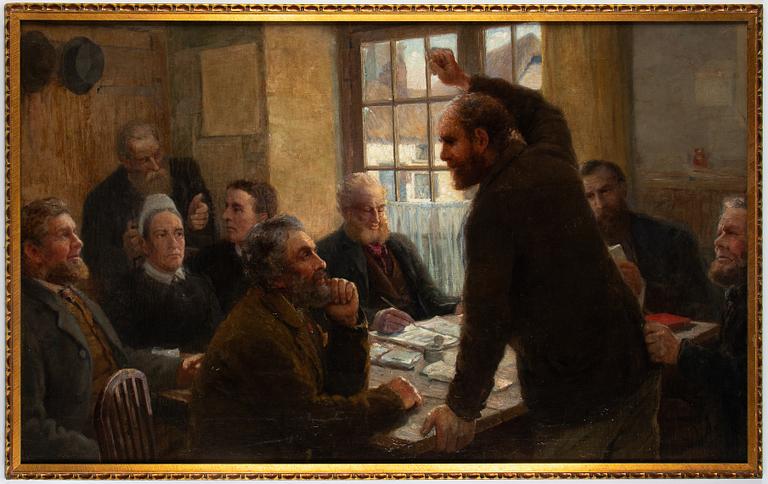 Unknown artist, 19/20th century, oil on relined canvas, unsigned.