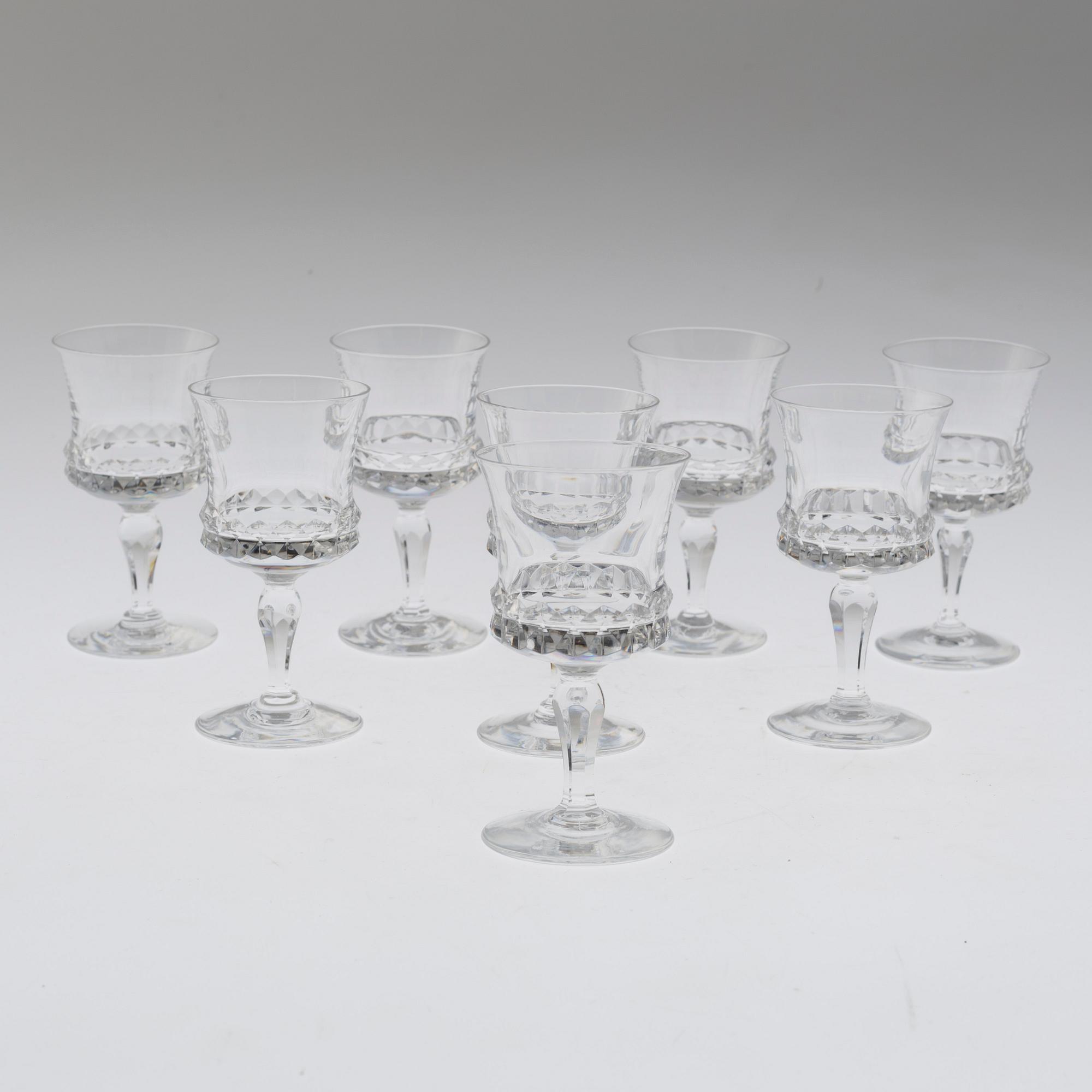 8 sherry glasses, Ingeborg Lundin, Orrefors "Silvia".
