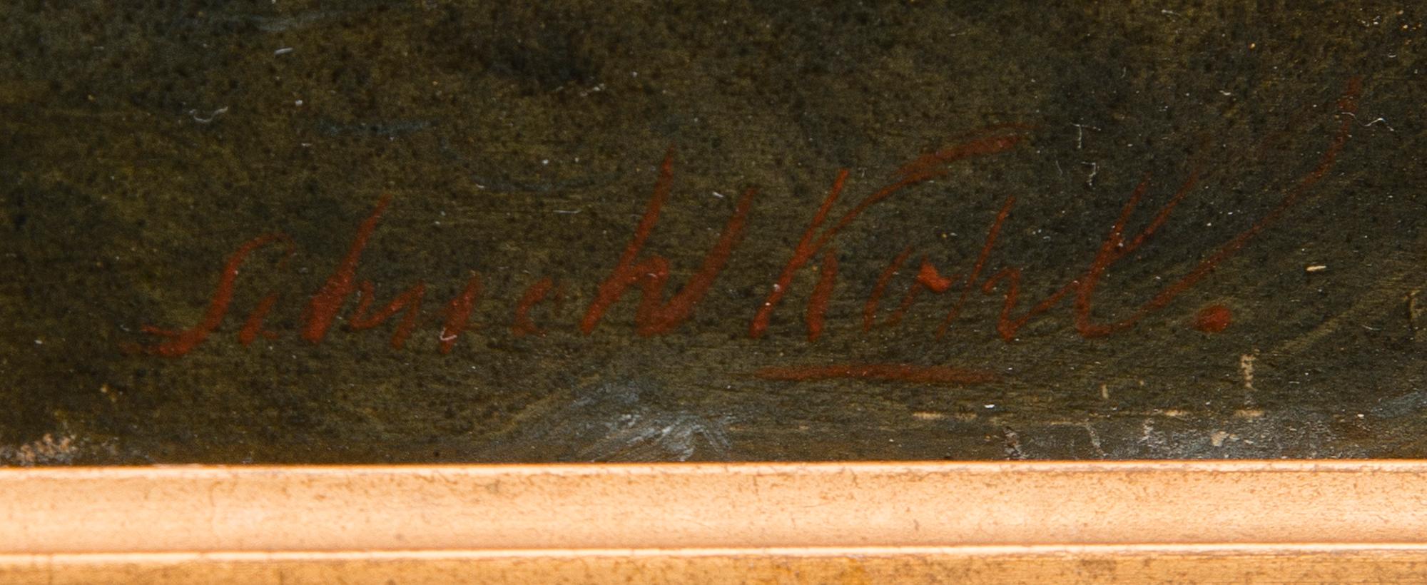 UNIDENTIFIED ARTIST, oil on board. Undistinct signature, W. Kohl.