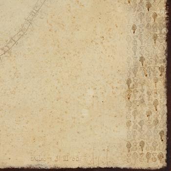 THEA EKSTRÖM, mixed media on paper laid down on panel, signed and dated 30 III 63.