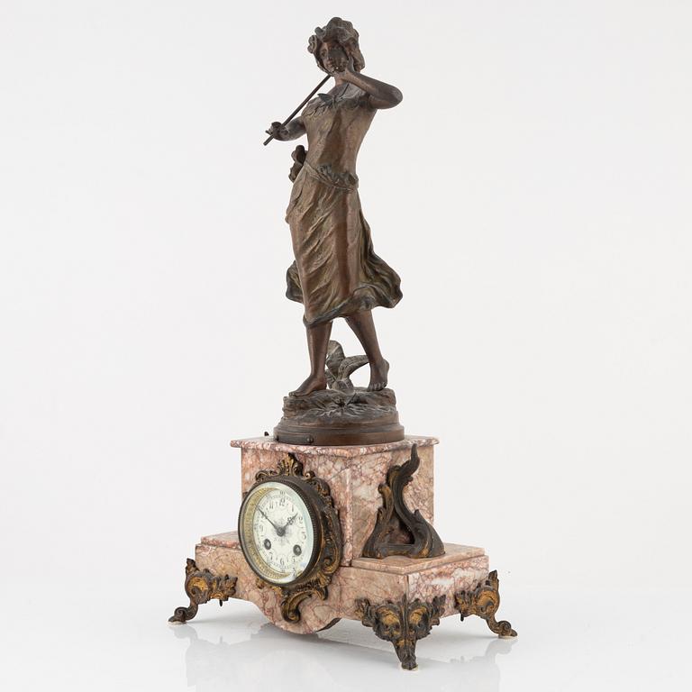 A French mantle clock, around 1900.