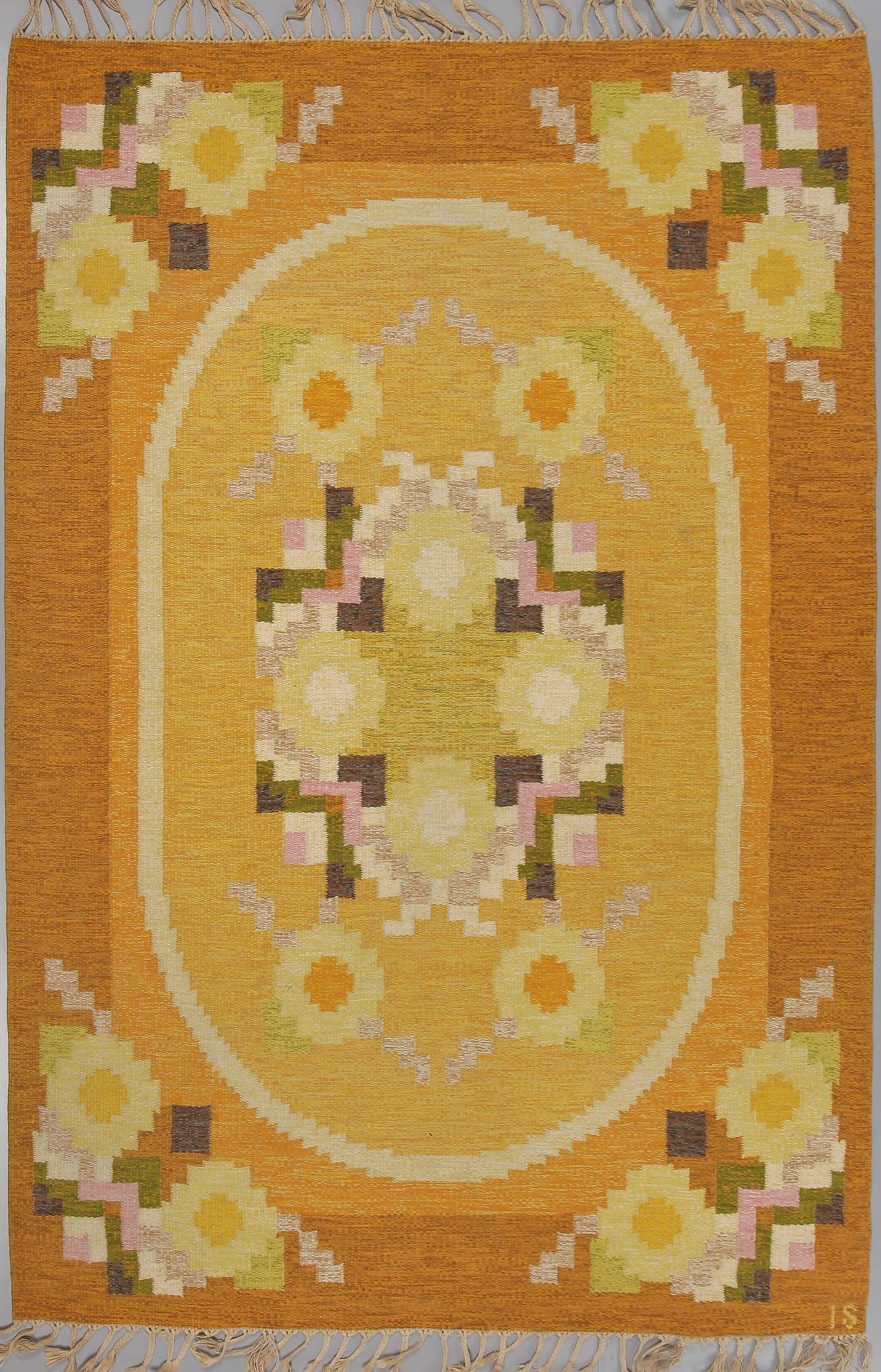 MATTA, rölakan, Ingegerd Silow, signerad IS, 234 x 167 cm, 1900-talets andra hälft.